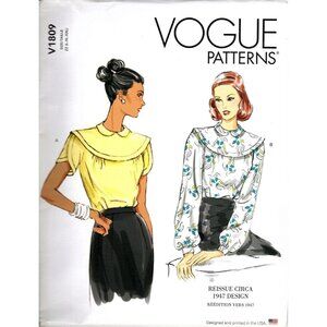 Vogue V1809 Misses L to XXL Circa 1947 Top UNCUT Sewing Pattern